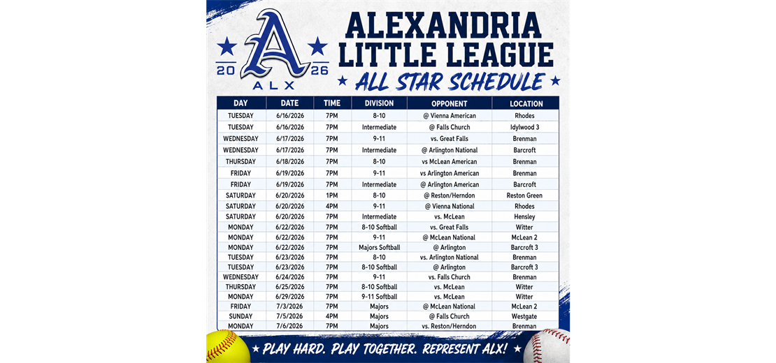 ALL All Star 2026 Schedule!!!